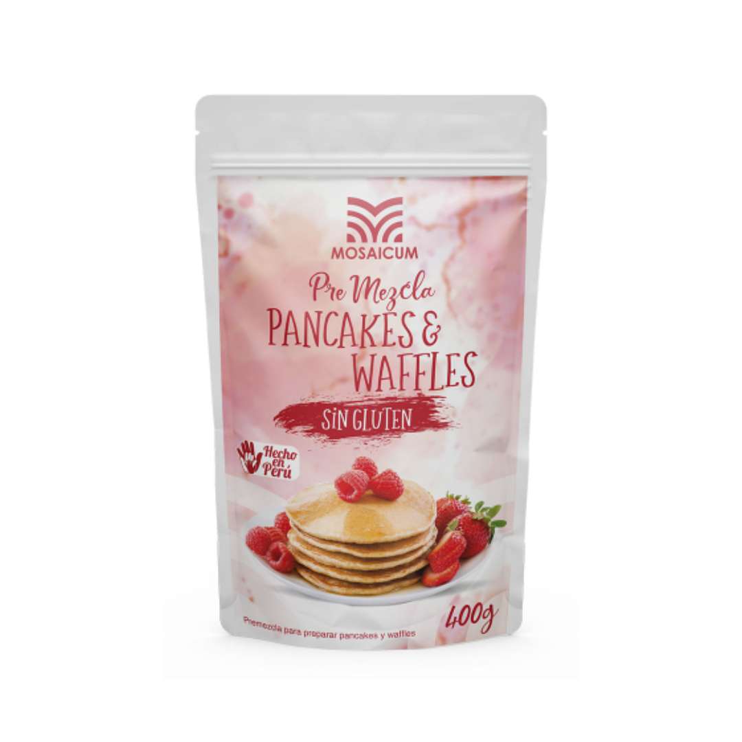 PRE MEZCLA SIN GLUTEN PANCAKES Y WAFFLES MOSAICUM - 400GR