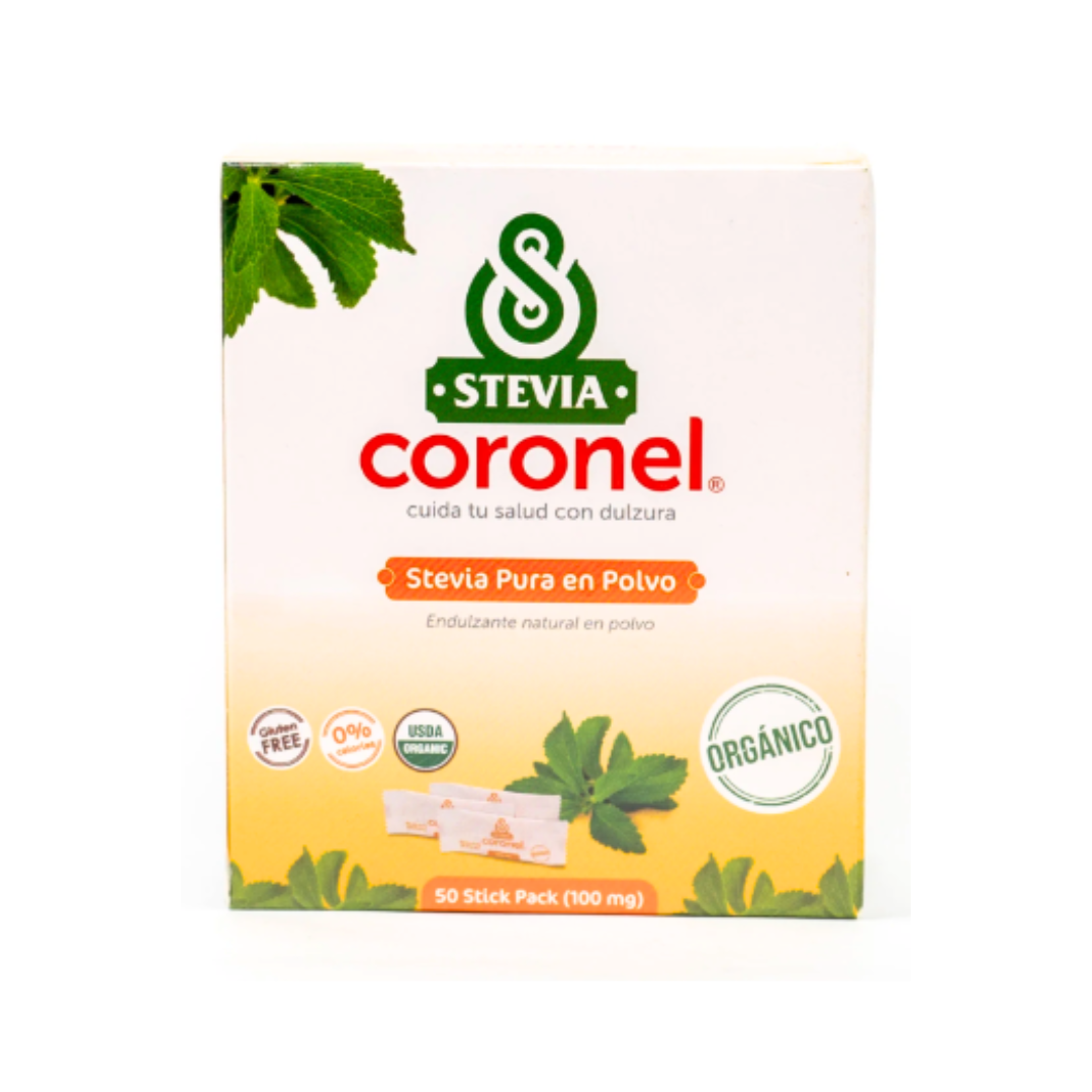 STEVIA STICK PACK PURA EN POLVO CORONEL – 50UND
