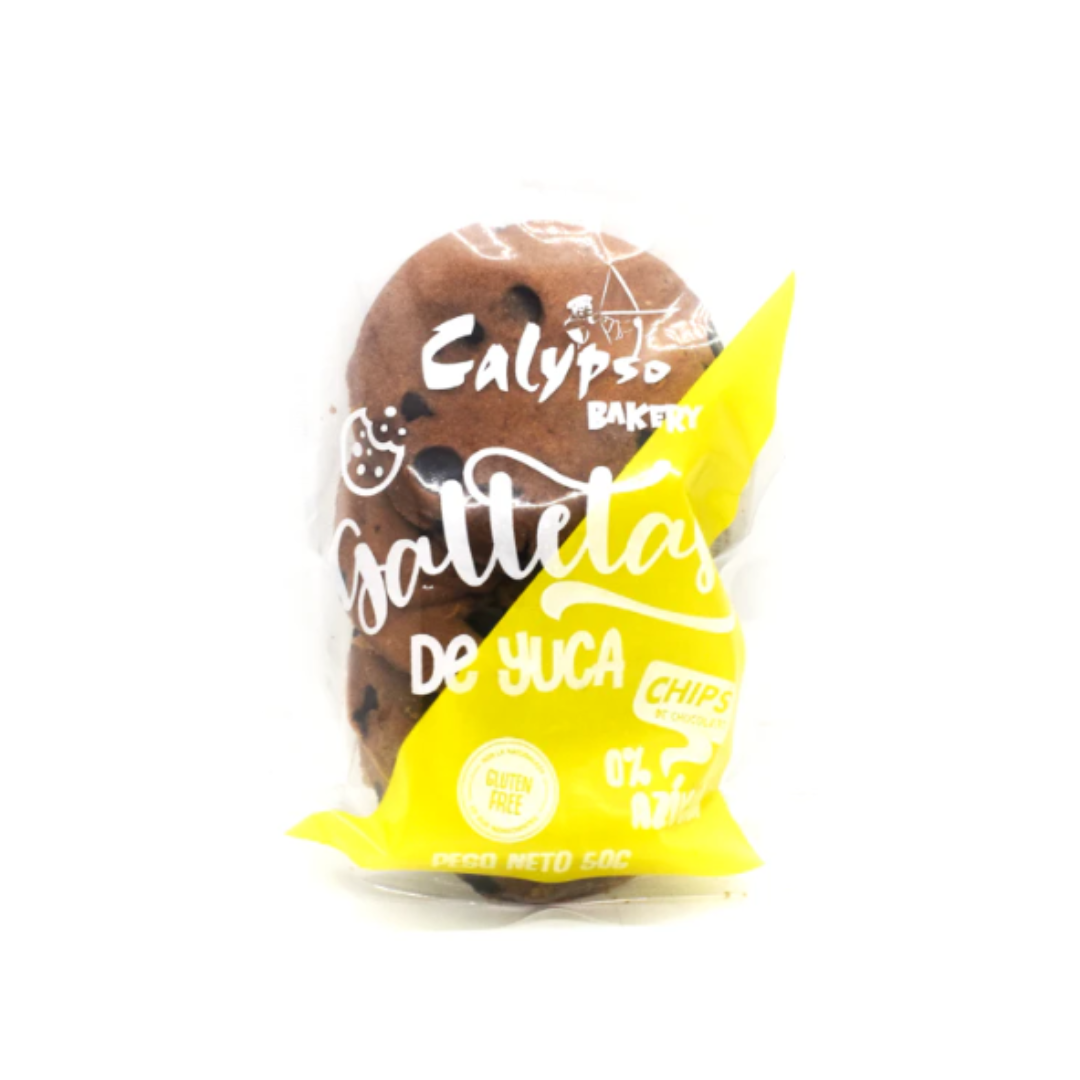 GALLETAS DE YUCA CON CHIPS DE CHOCOLATE CALYPSO - 50GR