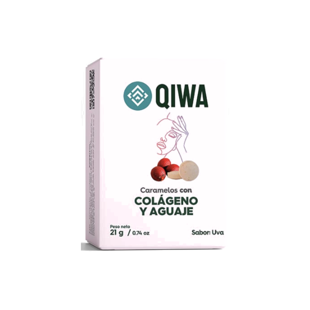 CARAMELOS DE COLÁGENO Y AGUAJE QIWA - 21GR