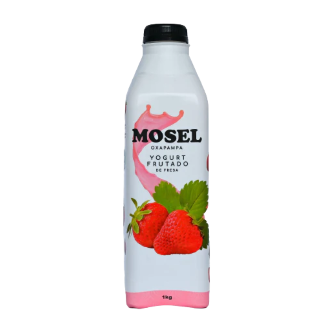 YOGURT FRUTADO PROBIÓTICO C/ STEVIA SABOR FRESA MOSEL - 1LT