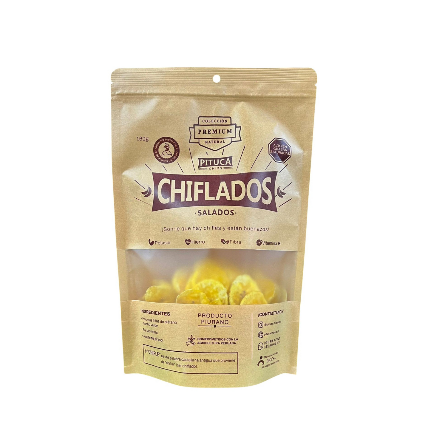 PITUCA CHIPS CHIFLADOS SALADOS - 160GR