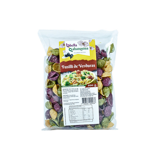 PASTA FUSSILI DE VERDURAS MIX BELLA ABANQUINA - 200GR