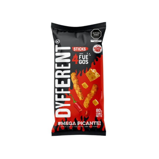STICKS DE MAÍZ Y QUINUA SABOR 4 FUEGOS DYFFERENT - 80GR