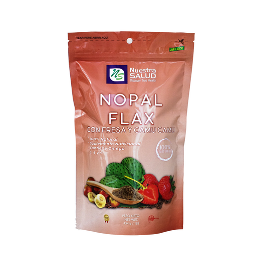 NOPAL FLAX FRESA Y CAMU CAMU NUESTRA SALUD - 454GR