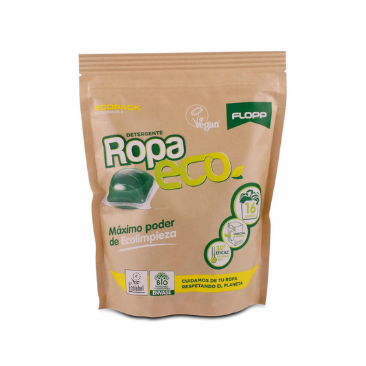 DETERGENTE EN CÁPSULAS FLOPP ROPA ECOLÓGICO - 16CAP