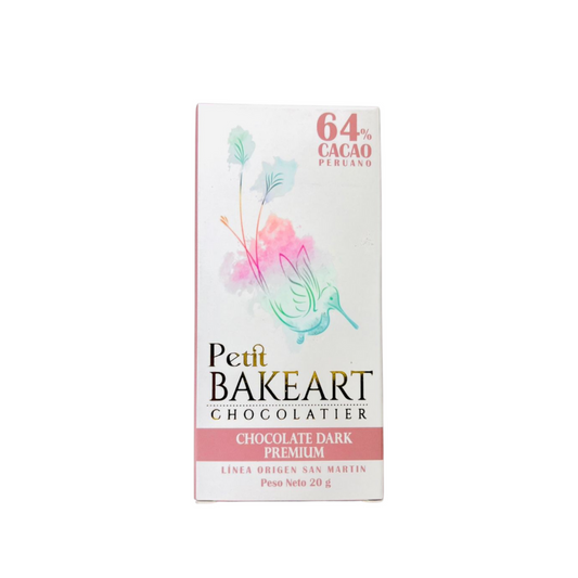 TABLETA PETIT DE CHOCOLATE NEGRO 64% ORIGEN SAN MARTIN BAKEART - 20GR