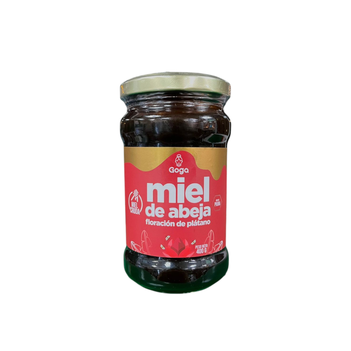 MIEL DE ABEJA CRUDA FLORACIÓN DE PLÁTANO GOGA - 400GR
