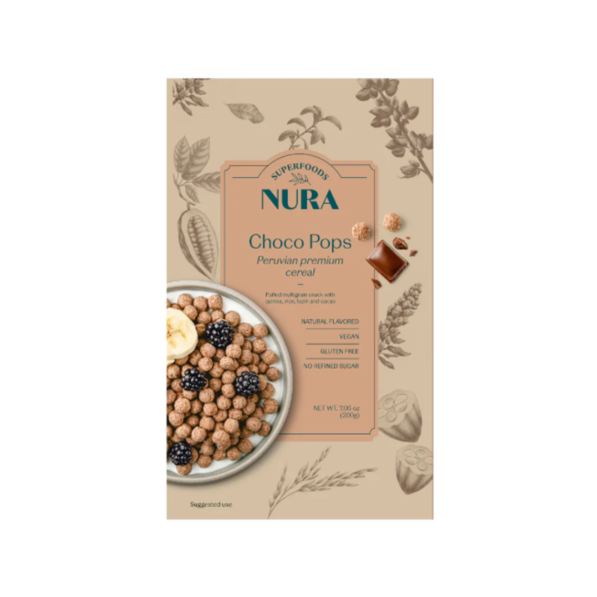 CEREAL CHOCO POPS NURA - 200GR
