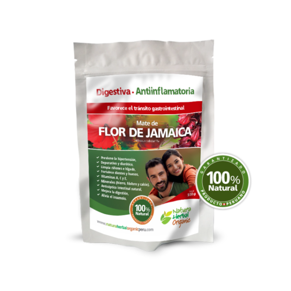 FLOR DE JAMAICA NATURA HERBAL - 100GR