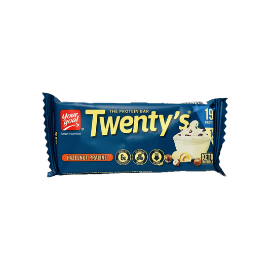 BARRA DE PROTEÍNA SABOR AVELLANA Y PRALINE TWENTY´S - 60G