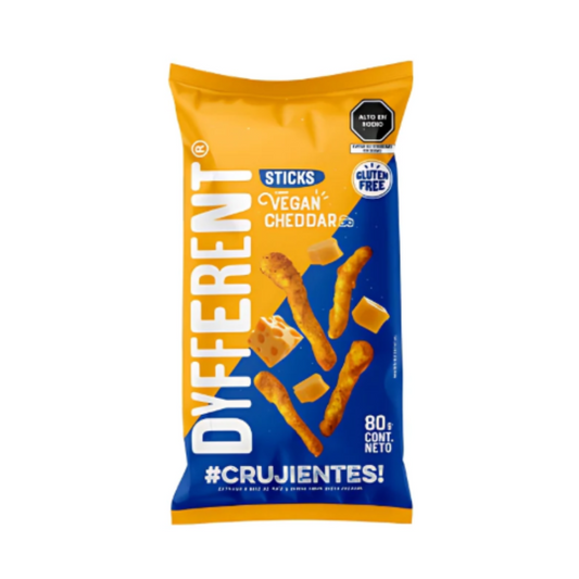 STICKS DE MAÍZ Y QUINUA SABOR VEGAN CHEDDAR DYFFERENT - 80GR