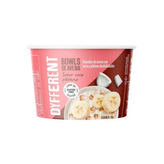 BOWLS DE AVENA COCO PLÁTANO DYFFERENT - 65GR