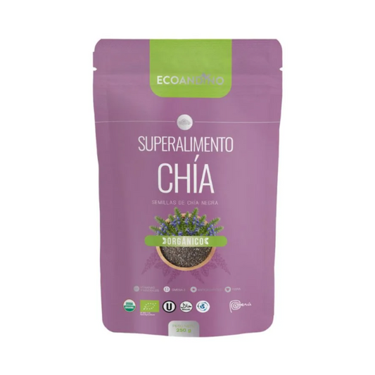CHÍA NEGRA EN GRANOS ORGÁNICA ECOANDINO - 250GR