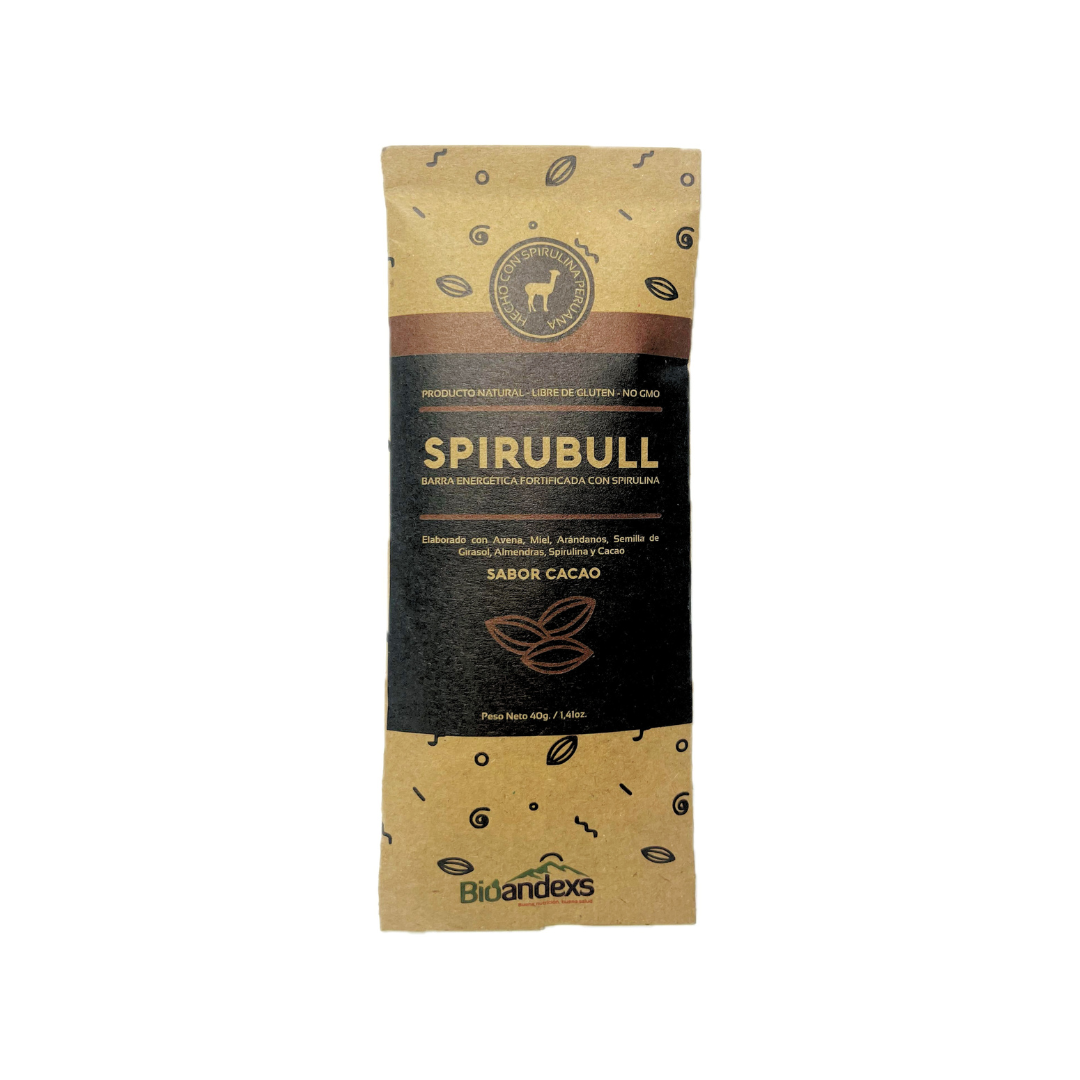 BARRA ENERGÉTICA SABOR CACAO SPIRUBULL BIOANDEXS - 40GR