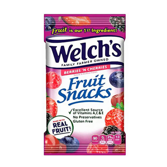 FRUIT SNACKS BERRIES N CHERRIES WELCH'S - 64GR