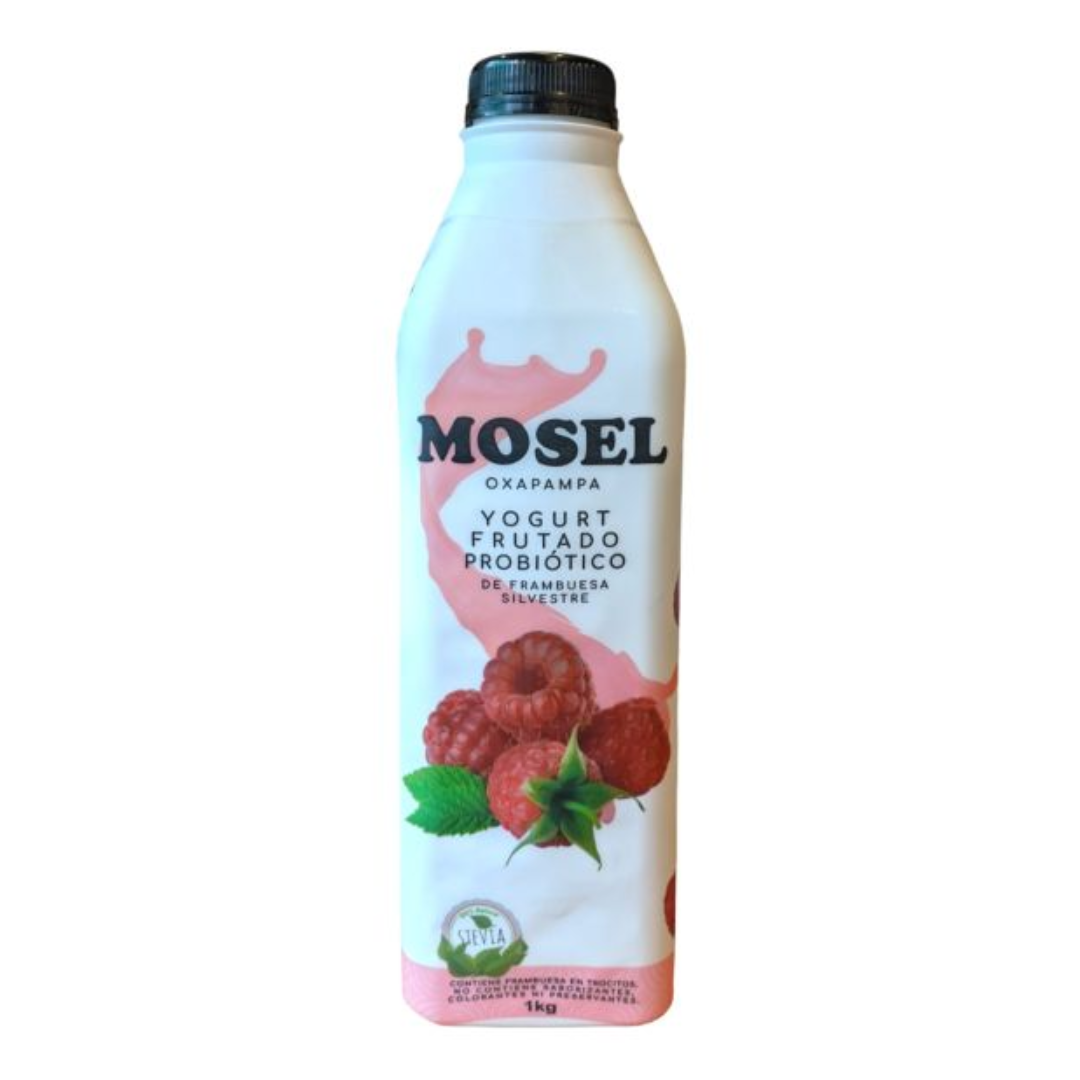 YOGURT FRUTADO PROBIÓTICO SABOR FRAMBUESA MOSEL - 1LT