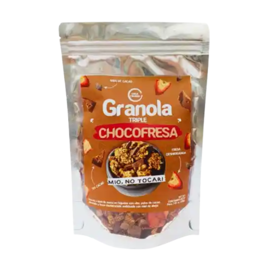 GRANOLA TRIPLE CHOCO-FRESA CREA FOODS - 200GR