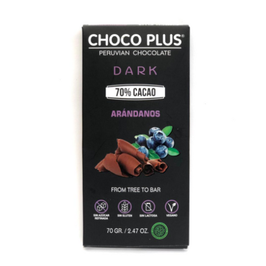 BARRA DE CHOCOLATE DARK ARÁNDANO 70% - 80GR