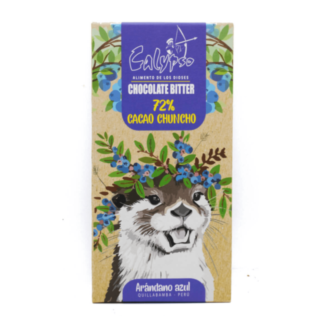 CHOCOLATE BITTER 72% CACAO ARÁNDANO AZUL CALYPSO - 50GR