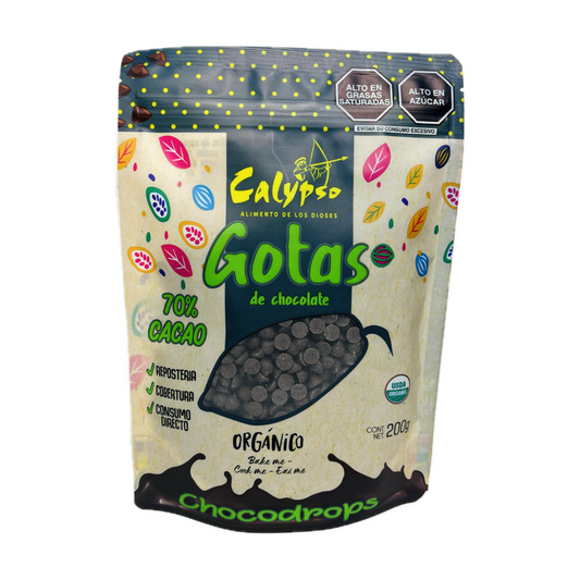 GOTAS DE CHOCOLATE 70% CALYPSO BOLSA - 200GR