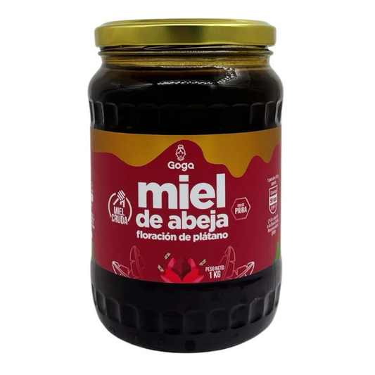 MIEL DE ABEJA CRUDA FLORACIÓN DE PLÁTANO GOGA - 1KG
